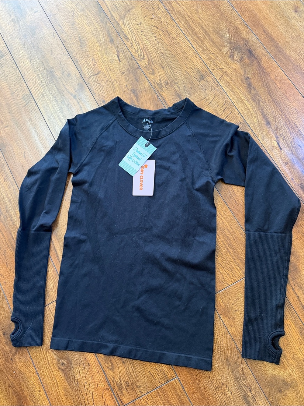 P'tula Black Long Sleeve Thumbhole Active Tee